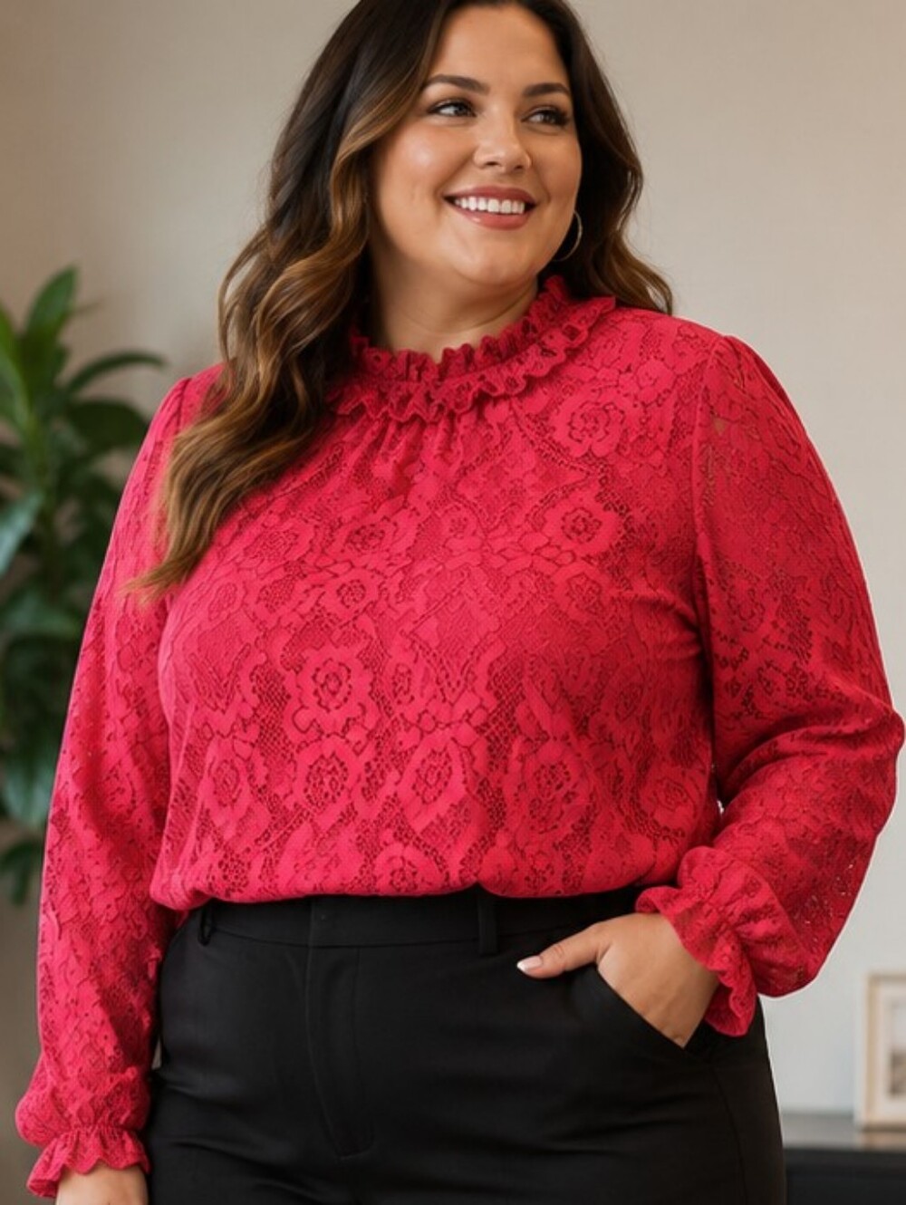 Andree By Unit Pink Lace Blouse. NWT - Picture 1 of 8